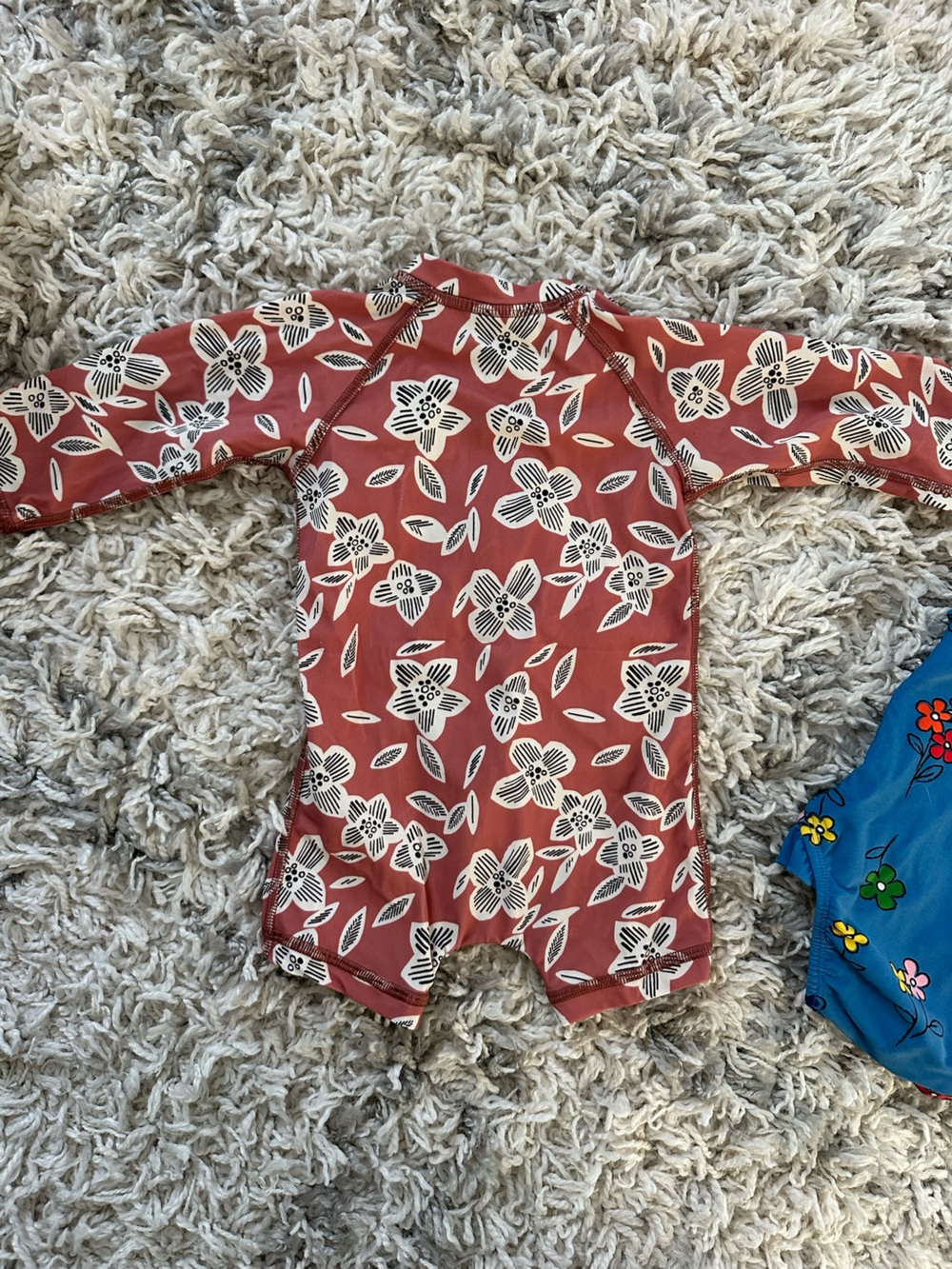 NWOT Hanna Andersson Rust Floral One-Piece Swimsuit, 6-12 Months